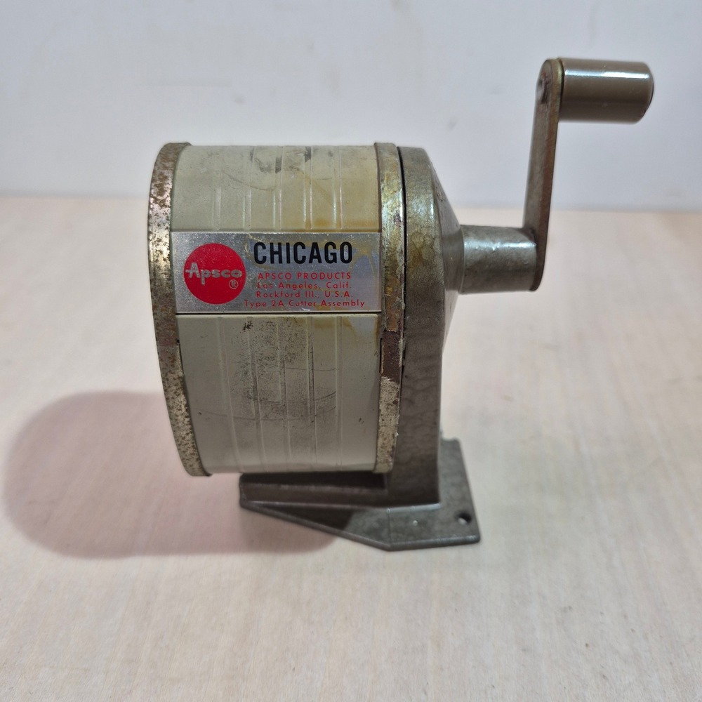 Vintage Apsco Chicago Metal Pencil Sharpener‎ Type 2A Cutter Assembly Desk Mount